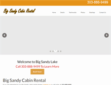 Tablet Screenshot of bigsandycabinrental.com